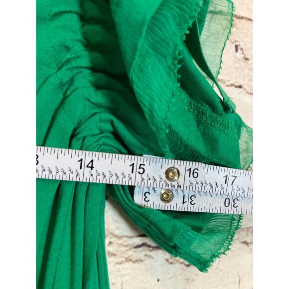 Hoss Intropia Dress Womens Medium Kelly Green Asymmetric Sleeve Bow Tie Stretch - Picture 11 of 16